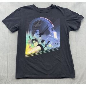 Star Wars TShirt Womens Small Celebration 2015 Anaheim Black Leia Han